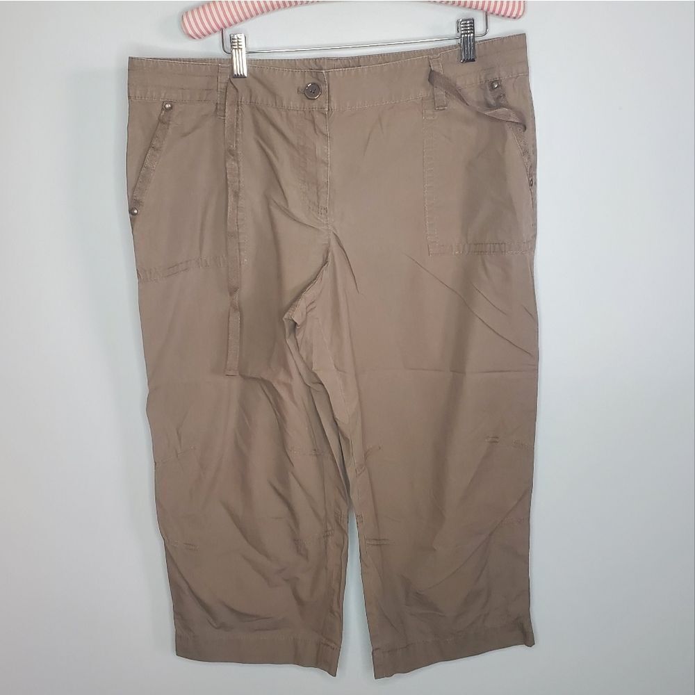 Ann Taylor 14 Capri Pants Cropped Signature Fit Tan Brown Lightweight